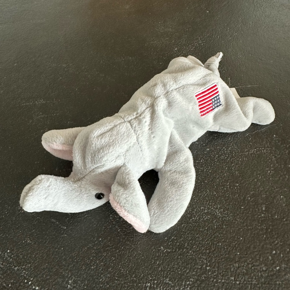 TY Beanie Baby 1995 Righty with Upside Down Flag Error (without tag) PVC Pellets